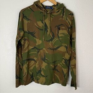 Polo Ralph Lauren Camouflage hooded long sleeve tee Shirt medium Streetwear
